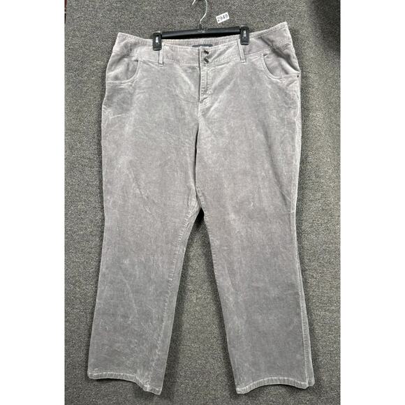 Lane Bryant Straight Leg Corduroy Pants Womens Size 24 Average Gray High Rise - Picture 1 of 7